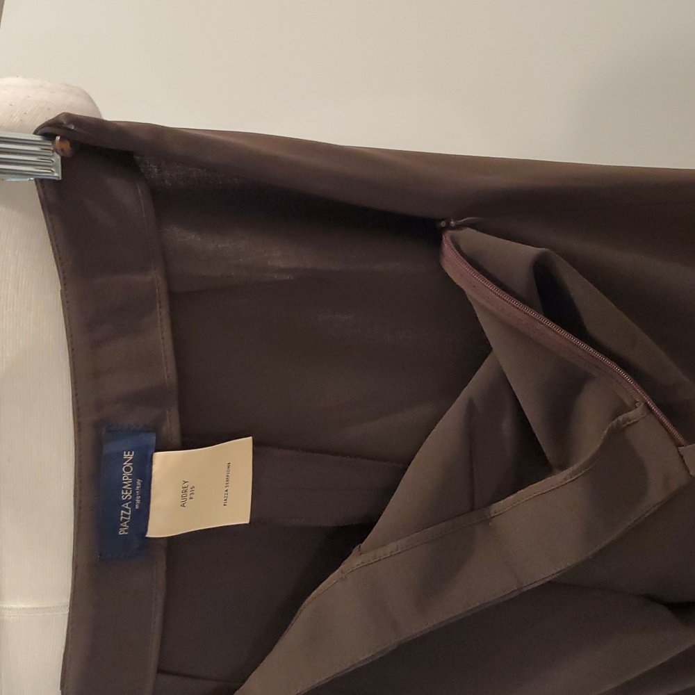 Piazza Sempione Women's High rise brown wool Pants European Size 42 new with tag - Picture 4 of 10
